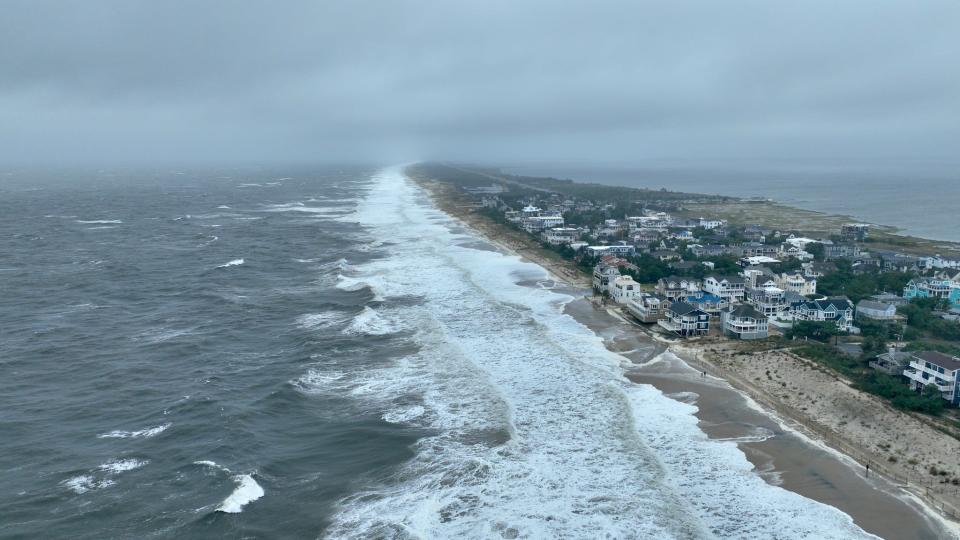 Ophelia's diminished tropical storm winds and rains whipped ocean waves causing flooding in some areas of Dewey Beach. These images were taken about an hour before high tide on Saturday, September 23, 2023.