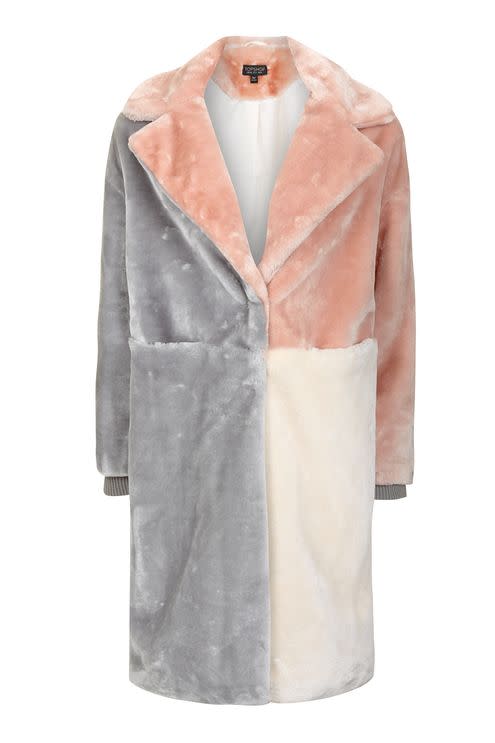 <p><a rel="nofollow noopener" href="http://www.topshop.com/en/tsuk/product/sale-offers-4181277/sale-3267090/patchwork-faux-fur-coat-6180604?bi=160&ps=20" target="_blank" data-ylk="slk:Topshop, £55;elm:context_link;itc:0;sec:content-canvas" class="link "><i>Topshop, £55</i></a> </p>