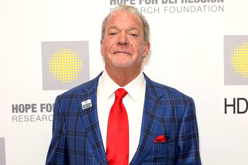 <p>Jared Siskin/Patrick McMullan via Getty</p> Indianapolis Colts owner Jim Irsay attends the 15th Annual HOPE luncheon seminar honoring Michael Phelps at The Plaza in November 2021