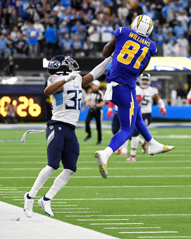 Carson, CA. 8th Sep, 2019. Los Angeles Chargers wide receiver Mike Williams  #81 makes a catch during the NFL Indianapolis Colts vs Los Angeles Chargers  at the Dignity Health Sports Park in