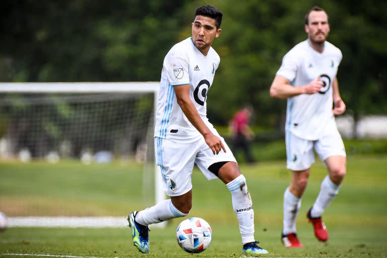 Emanuel "Bebelo" Reynoso, en una práctica de Minnesota United.