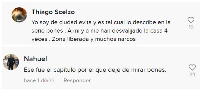 Los usuarios reaccionaron en TikTok al video de la escena de Bones en la que hablan mal de Ciudad Evita