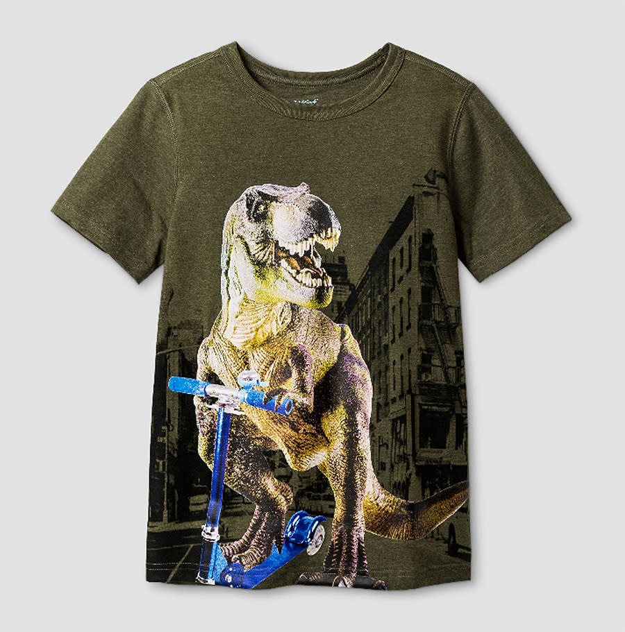 A dinosaur T-shirt from Target’s Cat & Jack sensory-friendly line. (Photo: Target)