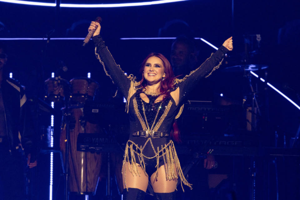 Dulce María onstage in 2023.<p>Photo: Rick Kern/Getty Images</p>