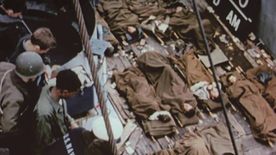 Soldiers on a ship in Greatest Events Of WWII In Color