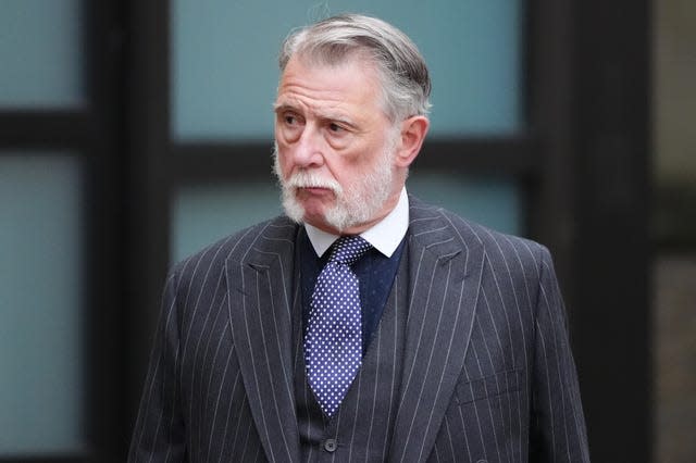 Donald Findlay KC arrives at the High Court in Glasgow