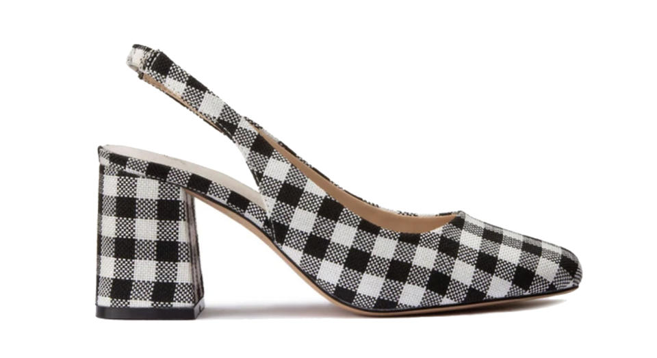 Checked Slingbacks with Block Heel