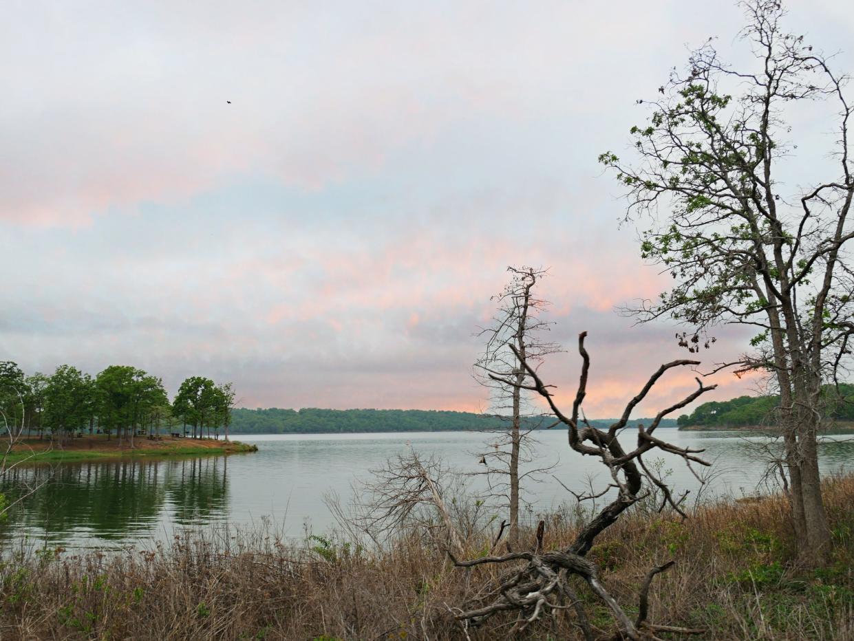 Lake of the Arbuckes with soft twilight skies in the background