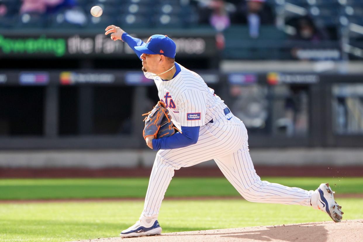 New York Mets pitcher Jose Butto delivers a pitch against the Detroit Tigers during the first inning on April 4, 2024, at Citi Field.