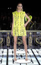 <b>Atelier Versace SS13 </b><br><br>Neon was a key trend at Donatella Versace's collection, seen here on a model in Paris.<br><br>© Rex