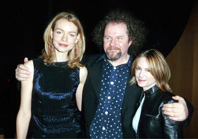 Saffron Burrows , Mike Figgis and Holly Hunter at the First Yahoo! Internet Life Online Film Festival premiere of Screen Gems' Time Code in Hollywood