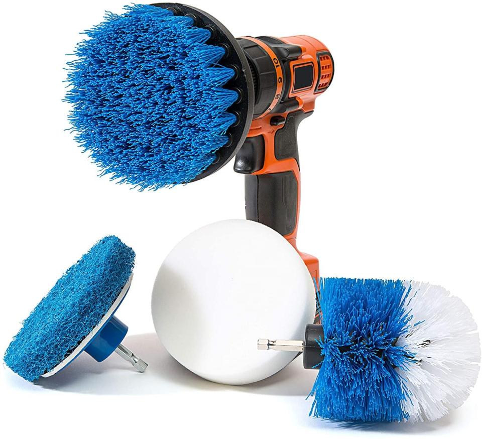 <p>Deep clean your kitchen and bathrooms with the <span>RevoClean 4-Piece Scrub Brush Power Drill Attachments</span> ($15, originally $25). It comes with one medium stiffness nylon round brush, one medium stiffness nylon ball brush, one dual-sided non-scratch nylon scrubber, and one dual soft sponge. All you need is a power drill.</p>