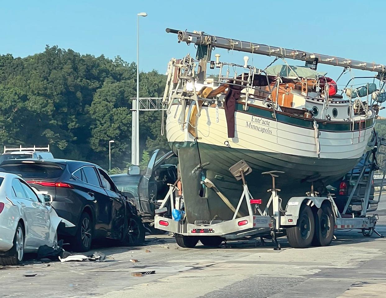 Traffic was backed up on I-290 Friday morning.