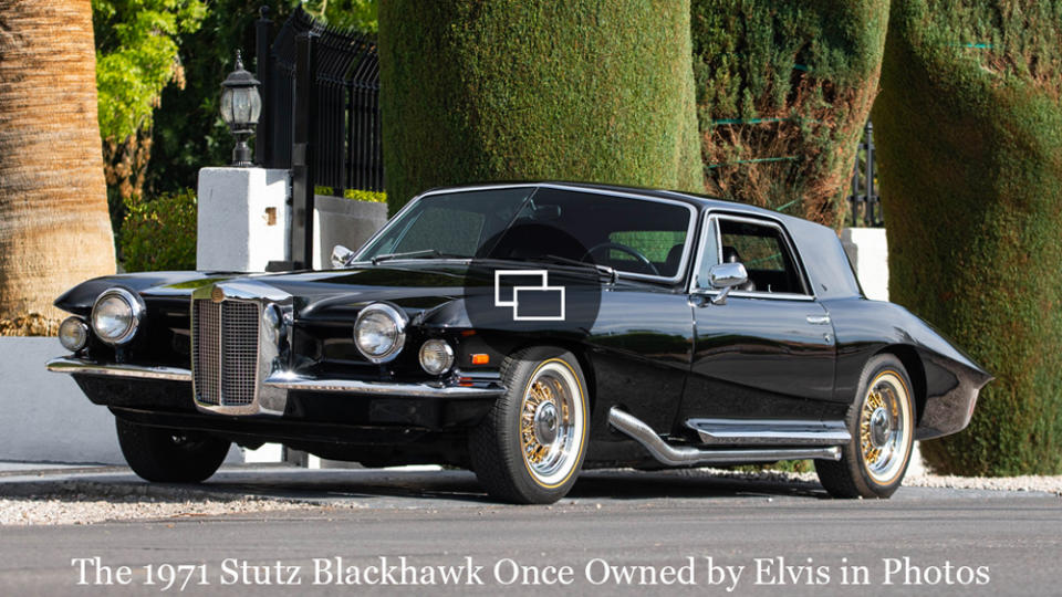 The 1971 Stutz Blackhawk formerly owned by Elvis Presley.