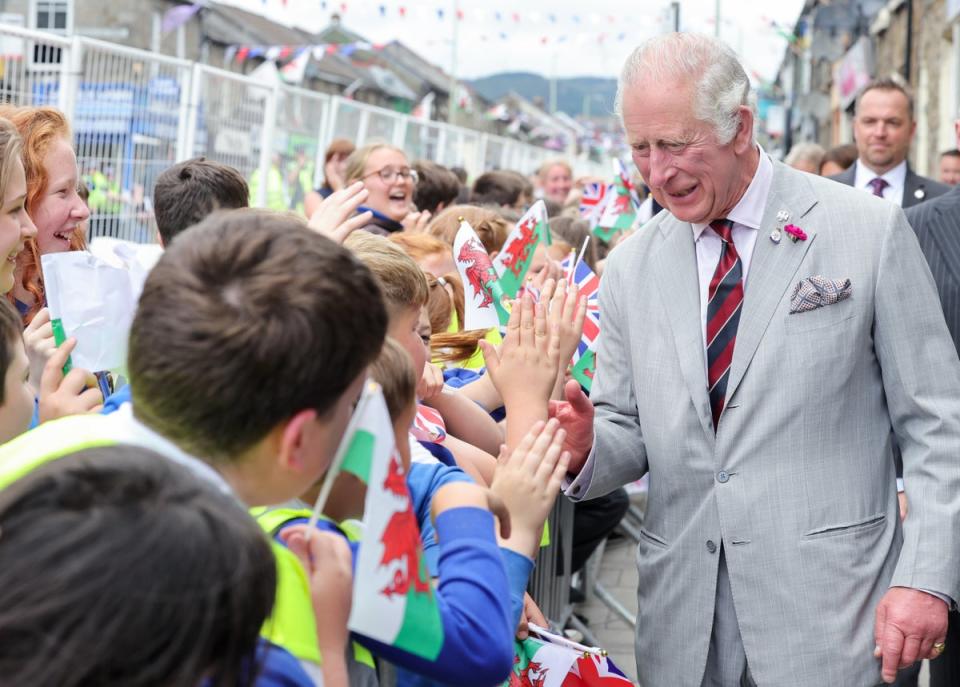 King Charles, then the Prince of Wales, during his visit to Treorchy earlier this year (Chris Jackson/PA) (PA Wire)