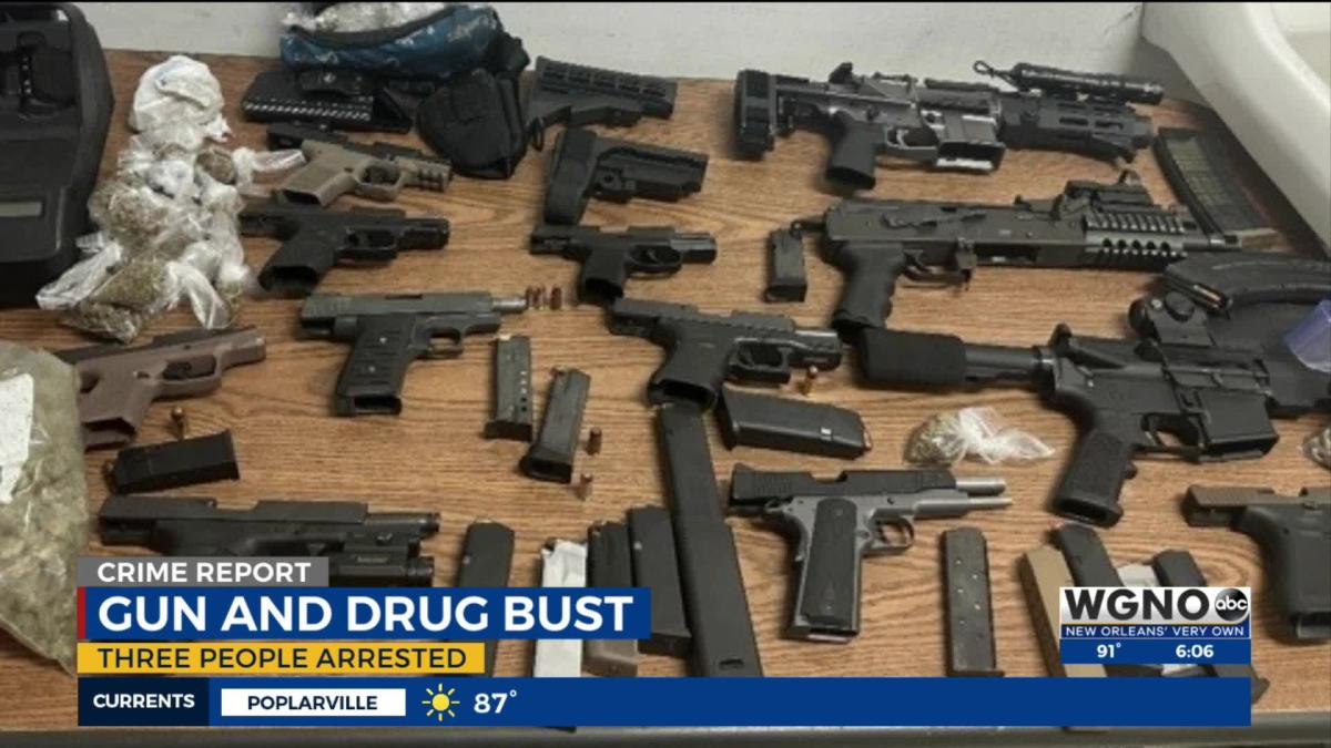 Three arrested after 14 guns, drugs recovered in New Orleans