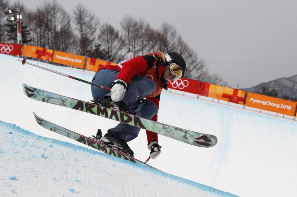 The skier scored enough points to reach South Korea by simply not falling down (AP)