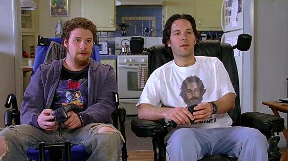 Paul Rudd wearing a shirt with his face on it