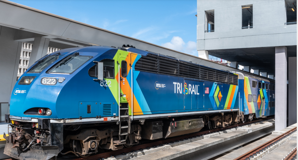 A Tri-Rail train leaves Miami Central in downtown Miami. The facility was built with Miami-Dade County sales tax funds that can only be used for transit projects. At issue is whether Palm Beach County should have such a levy.