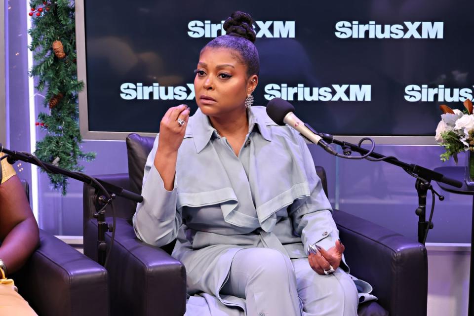 Taraji P Henson talking to Gayle King at SiriusXM Studios in New York (Cindy Ord/Getty Images for SiriusXM)