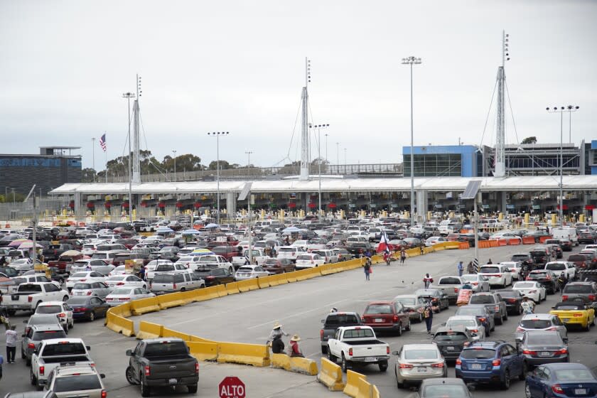 Tijuana, Baja California - May 17: Traffic at the San Ysidro Border Crossing on Monday, May 17, 2021 in Tijuana, Baja California (Alejandro Tamayo / The San Diego Union-Tribune)