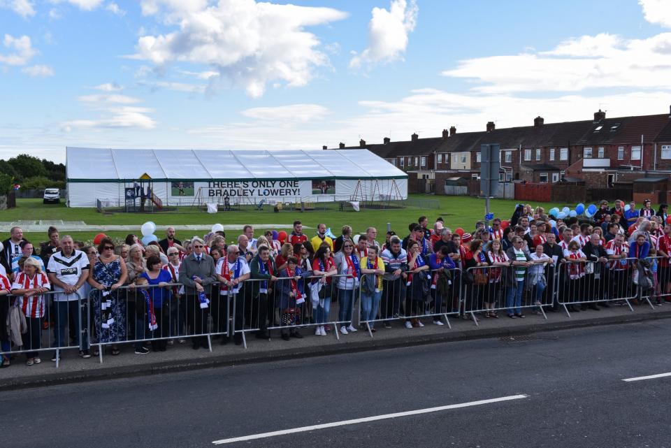 <p>Mourners line the streets ahead of the funeral of Bradley Lowery (SWNS) </p>