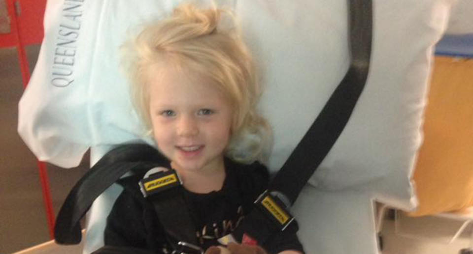 Little Bronte is all smiles after undergoing emergency surgery last week. Source: Supplied