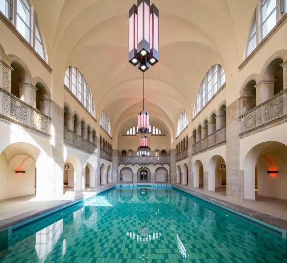 The 65-foot-long indoor pool is the ultimate aquatic luxury (Martin Nicholas Kunz/Hotel Oderberger)