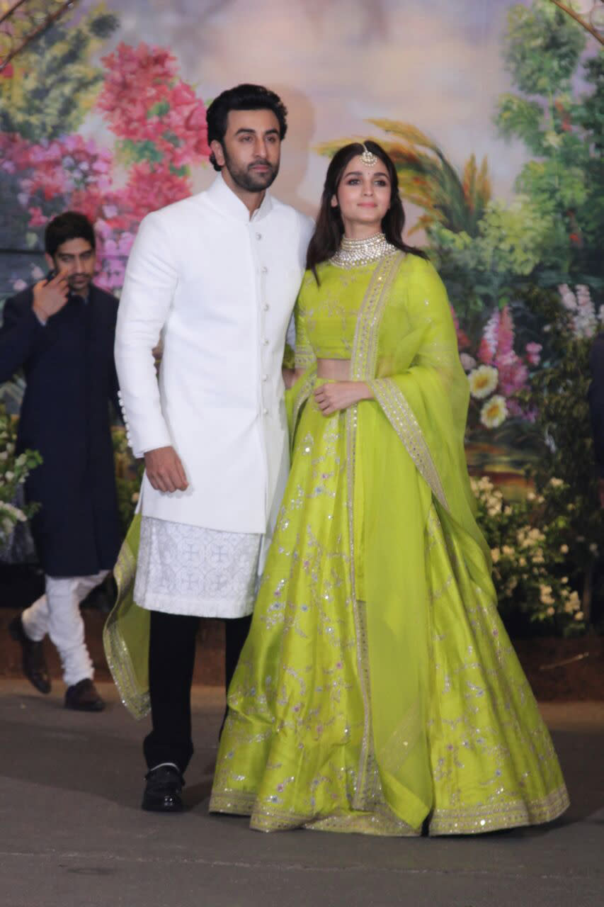 Ranbir Kapoor and Alia Bhatt made an appearance at Sonam Kapoor’s reception.