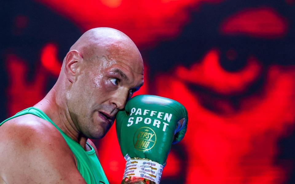 Tyson Fury during his open training