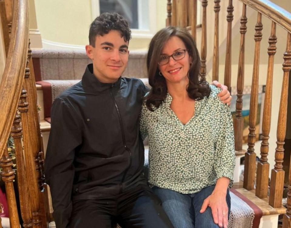 Lianne Mandelbaum and her son Josh, whose peanut allergy became the source of a complaint she filed against United Airline with the US Department of Transportation, claiming her request for an allergen buffer was denied (Lianne Mandelbaum)