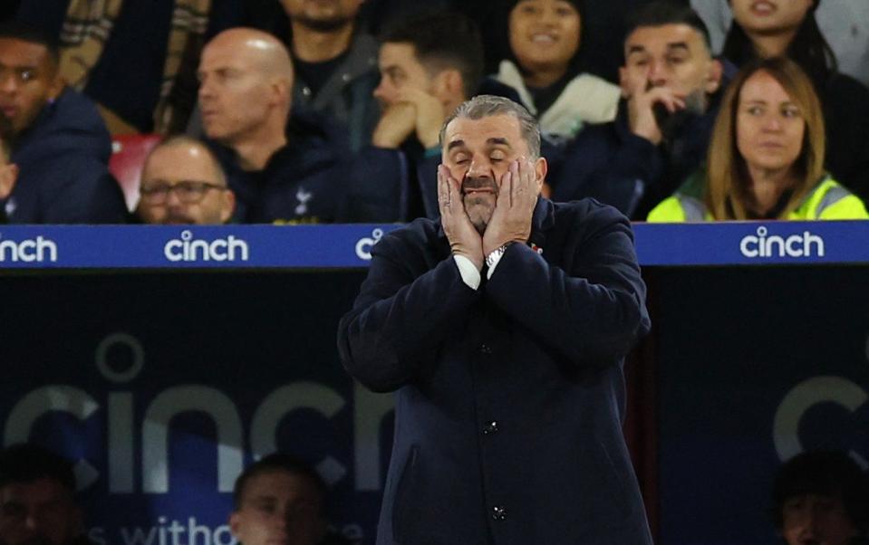 Tottenham Hotspur manager Ange Postecoglou reacts