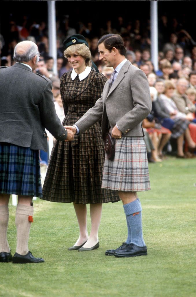 diana, princess of wales,prince charles braemar highland games in scotland, september 1982
