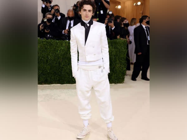 Timothee Chalamet makes his Met Gala debut in an all-white outfit and  sneakers