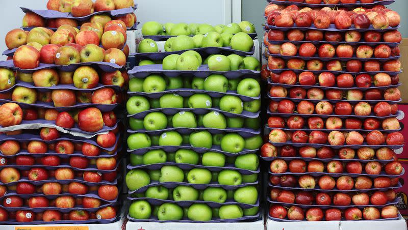 Apples are pictured at Rancho Market in Clearfield on Tuesday, Sept. 13.