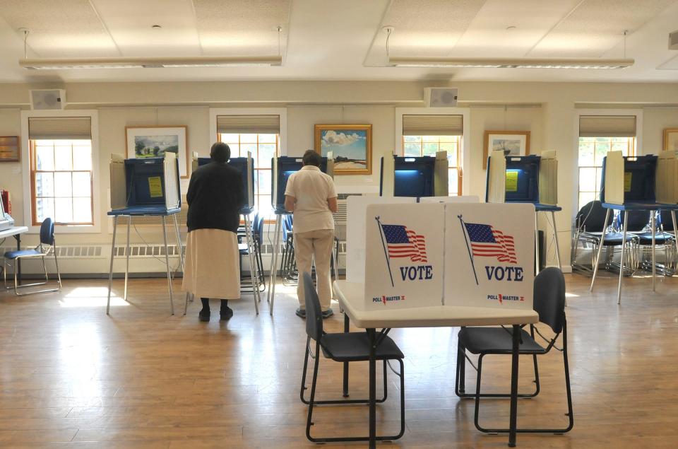 Residents cast their votes at the Orleans Senior Center Tuesday morning.