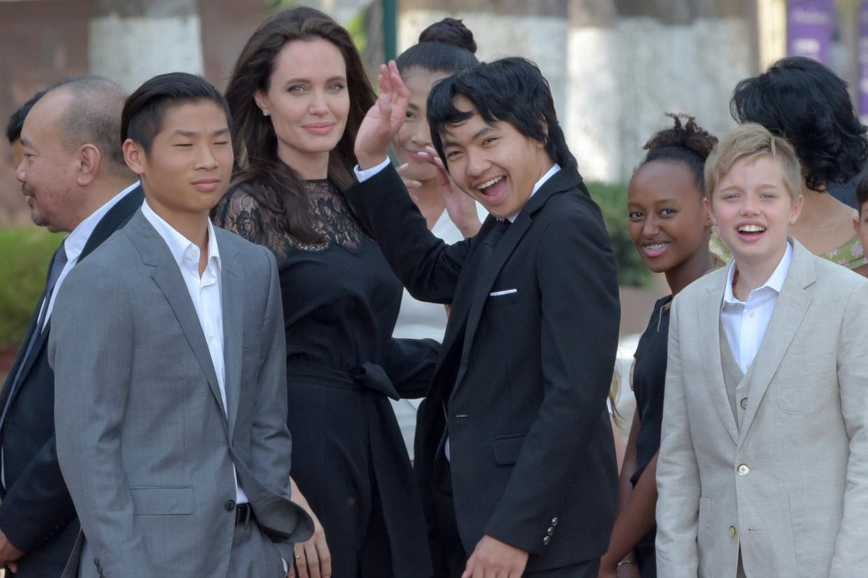 Angelina Jolie and her kids met Cambodian royalty at a movie premiere, because that’s just their life