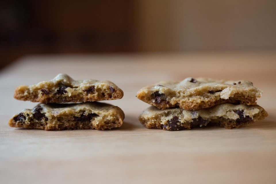 Nestle vs. Pillsbury rolled cookie dough baked side comparison