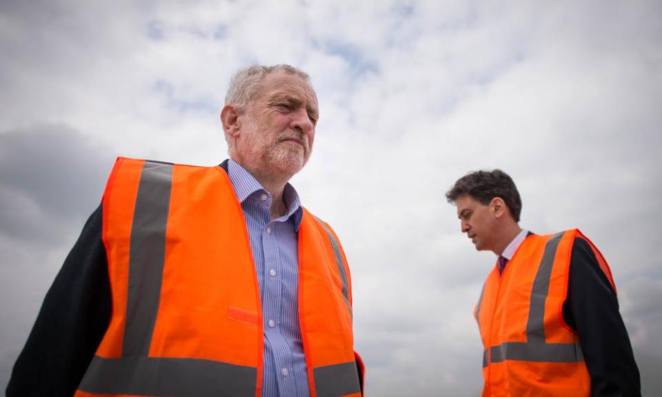 Jeremy Corbyn and his predecessor Ed Miliband.