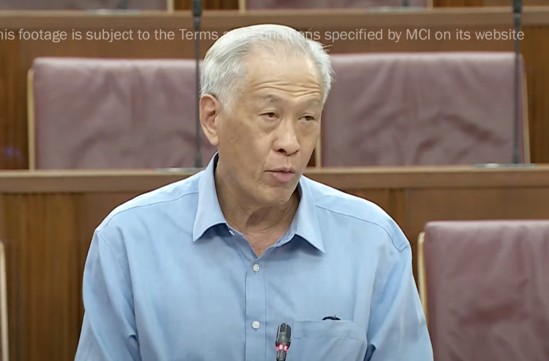 Singapore Defence Minister Ng Eng Hen speaking in Parliament on 2 March 2022. (SCREENSHOT: Ministry of Information and Communications/YouTube)