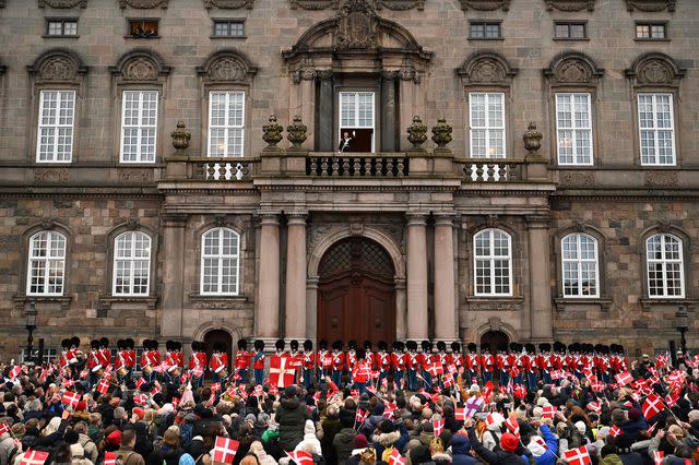 <p>JONATHAN NACKSTRAND/AFP via Getty</p> King Frederik of Denmark makes first appearance of reign on Jan. 14, 2024