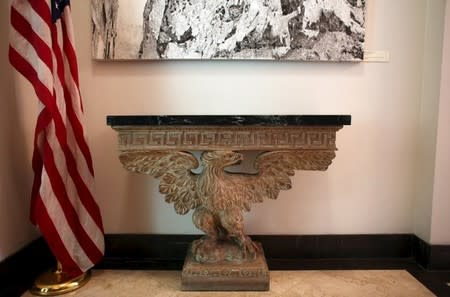 A side table is pictured at the U.S. ambassadorial residence, where U.S. President Barack Obama, first lady Michelle Obama, their daughters Malia and Sasha and the first lady's mother Marian Robinson are scheduled to stay during the first visit by a U.S. president to Cuba in 88 years, in Havana, March 14, 2016. REUTERS/Alexandre Meneghini