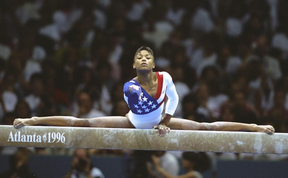 Dominique Dawes became the <a href="http://www.biography.com/people/dominique-dawes-21196279#synopsis" target="_blank">first African American</a> to win an individual Olympic medal in women's gymnastics for her floor performance at the 1996 games in Atlanta. Dawes also won a&nbsp;gold medal with the U.S. women's gymnastics team. She participated in the&nbsp;1992, 1996 and 2000 Olympics before she retired.