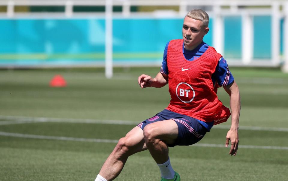 Phil Foden at England training - PA