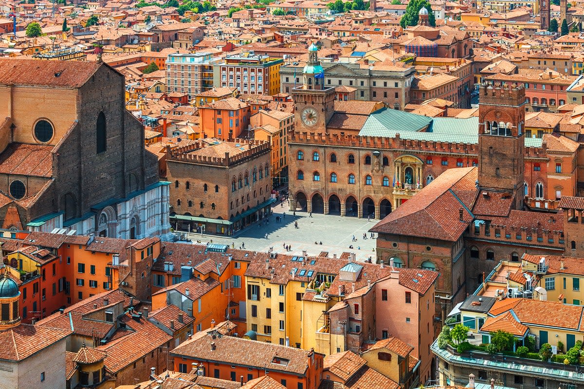 Bologna’s Piazza Maggiore from above (Getty Images/iStockphoto)