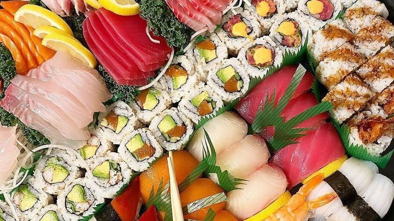 nigiri and maki sushi platter