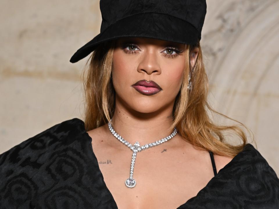 Rihanna at the Christian Dior Haute Couture Spring/Summer 2024 show during Paris Fashion Week.