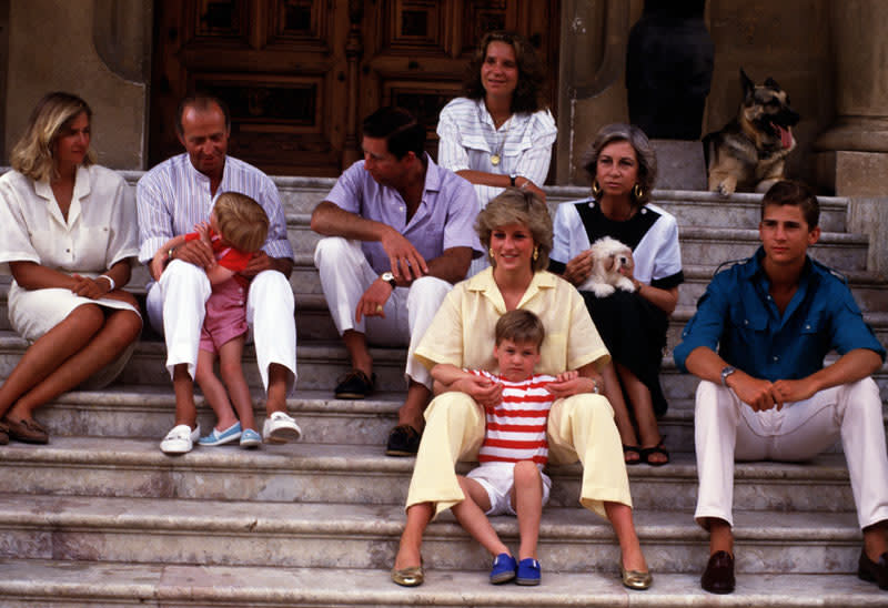 Carlos y Diana de Gales en su visita al Palacio de Marivent en 1987