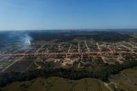 An aerial view shows Santo Antonio do Matupi district, located near the Transamazon Highway in Manicore, in the southern region of the state of Amazonas, Brazil, July 27, 2017. REUTERS/Bruno Kelly