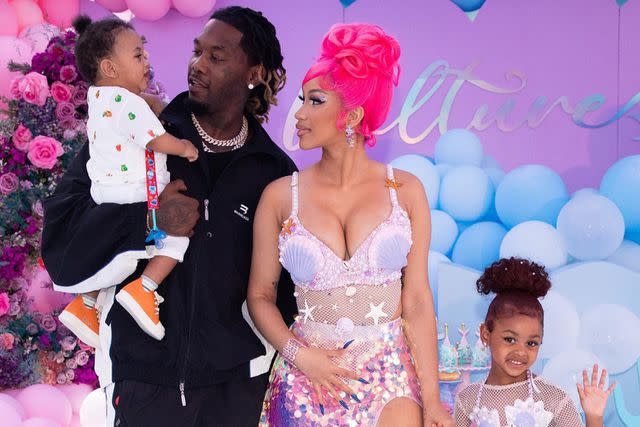 <p>Cardi B/ Instagram</p> Offset and Cardi B with kids Wave and Kulture